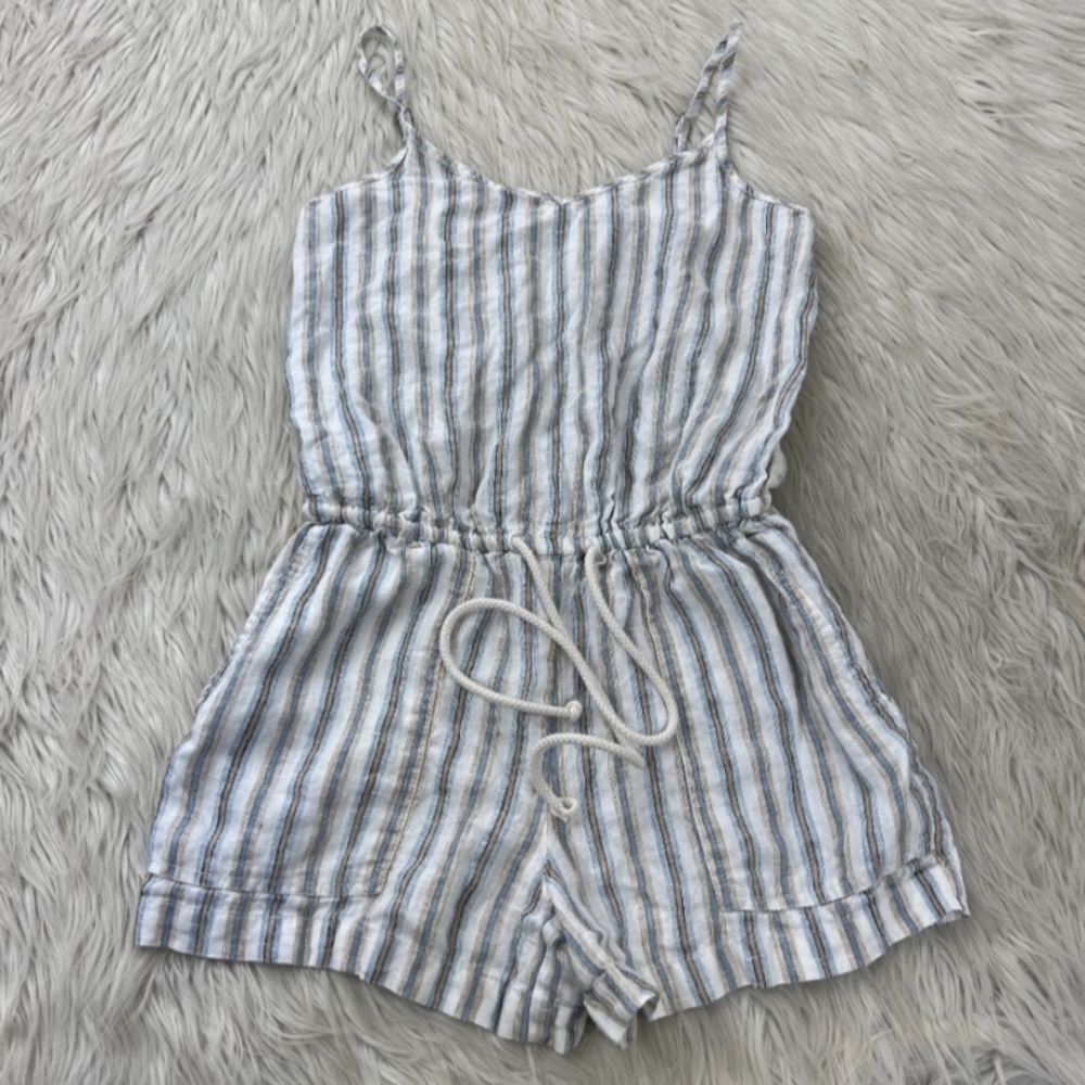 Lou & Grey Women's Striped Linen Romper